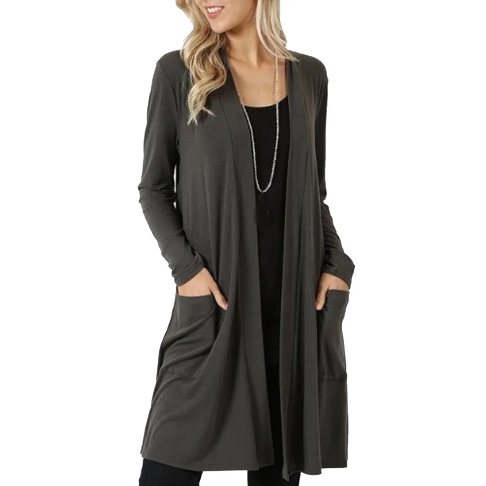 

Ladies Tops Women's Cardigan Open Front Casual Fashion Outwear Plus Size Jacket Long Sleeve Loose Fit Cover Up