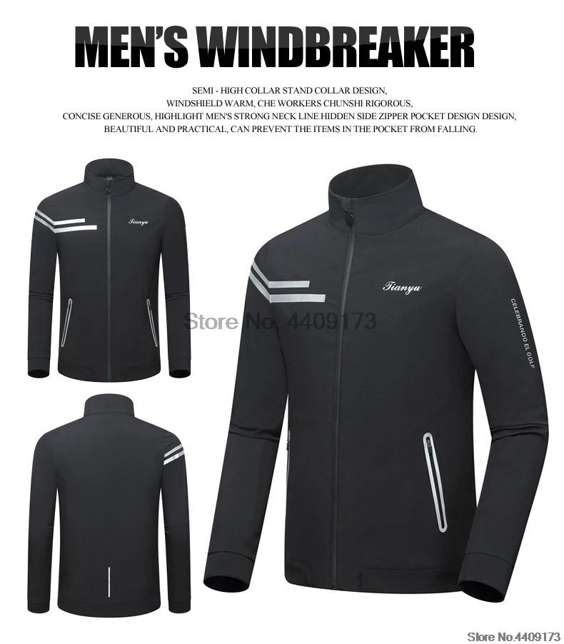 Весенне-осенние мужские куртки для гольфа, водонепроницаемая повседневная мужская куртка на молнии, ветрозащитная одежда для гольфа D0656
