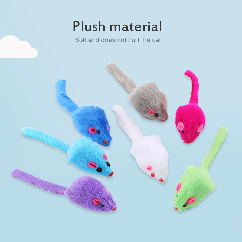 1pcs Cute Cat Toys Plush Fur Toy False Mouse Toys Pet Kitten Funny Rat Safety Plush Little Mouse Interactive Playing Toy Gift