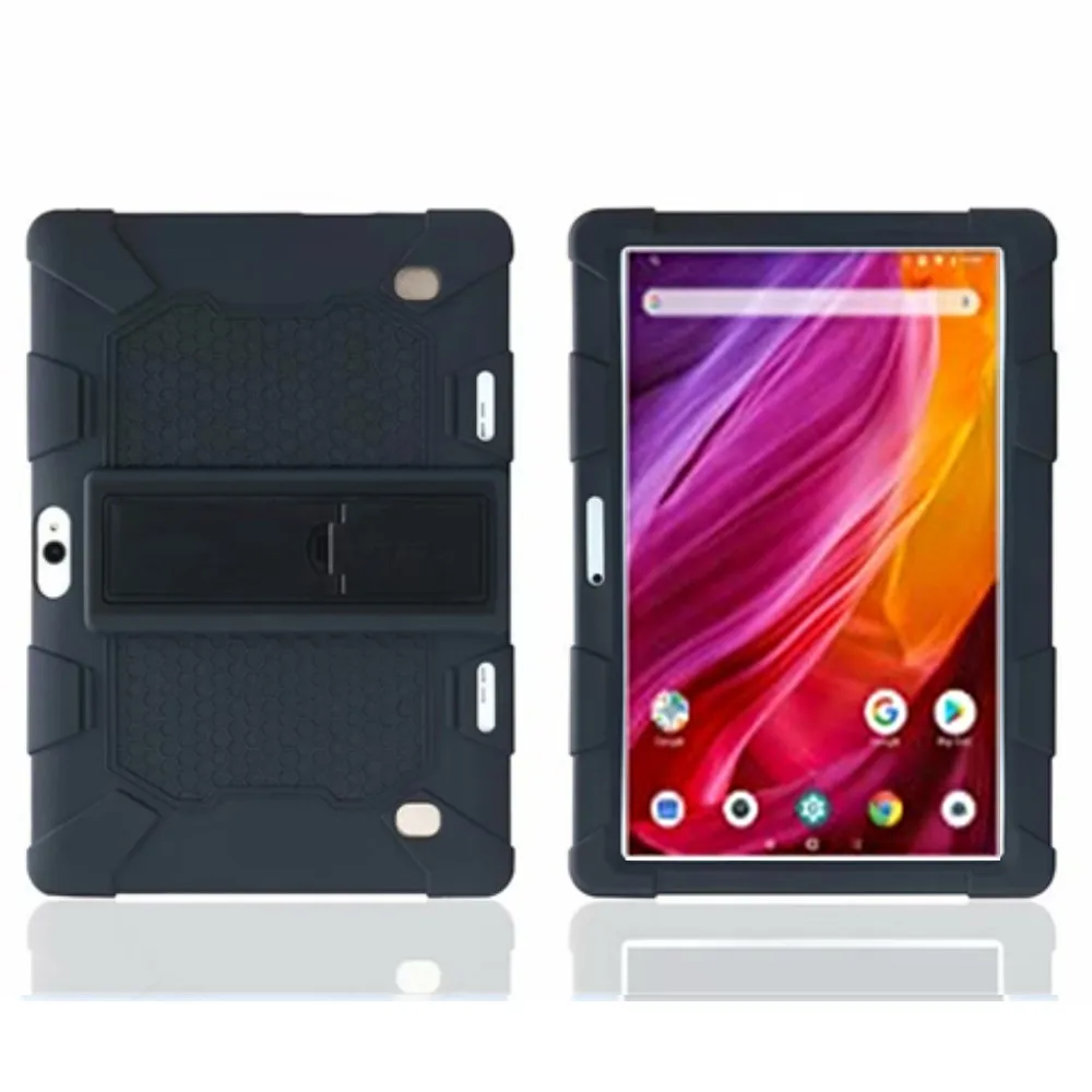 Черный Силиконовый чехол для планшета Dragon Touch 10 дюймов K10, мягкий силиконовый Регулируемый Чехол-подставка для Yuntab 10,1(K107/K17 - Цвет: Черный