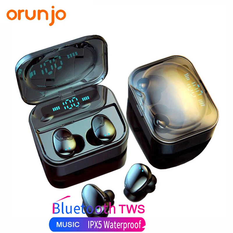 

Orunjo X7 TWS 5.0 Bluetooth Earphone IP7 Wireless Headset 6D Stereo HiFi Wireless Earbus Gaming Headset with Microphone