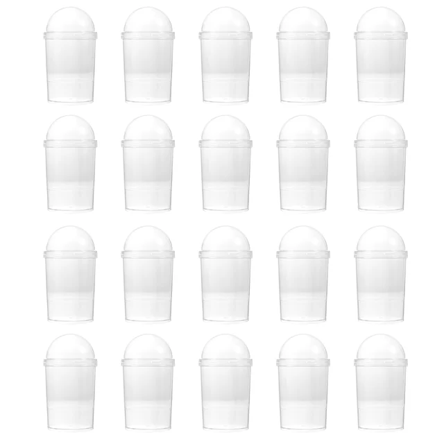 20個のプラスチック製デザートカップ (蓋付き) アイスクリームカッププディングドイエカップ (透明)|Disposable Cups| -  AliExpress
