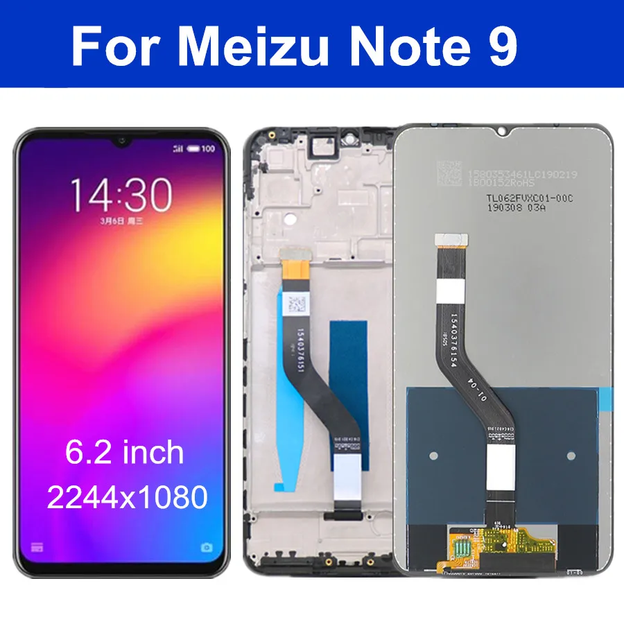 

6.2" Original Note 9 LCD For Meizu note 9 LCD Display Touch Screen Digitizer Assembly for meizu note9 Touch Screen Repair Parts