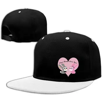 

TSDFCSome Bunny Loves You Flat Visor Baseball Cap, Designed Snapback Hat Red