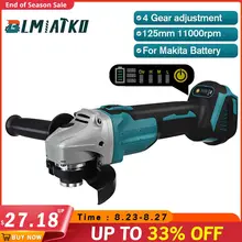 BLMIATKO 125mm 3 Speed Brushless Cordless Angle Grinder For Makita 18V Battery Power Tools Polishing Grinding Cutting Machine