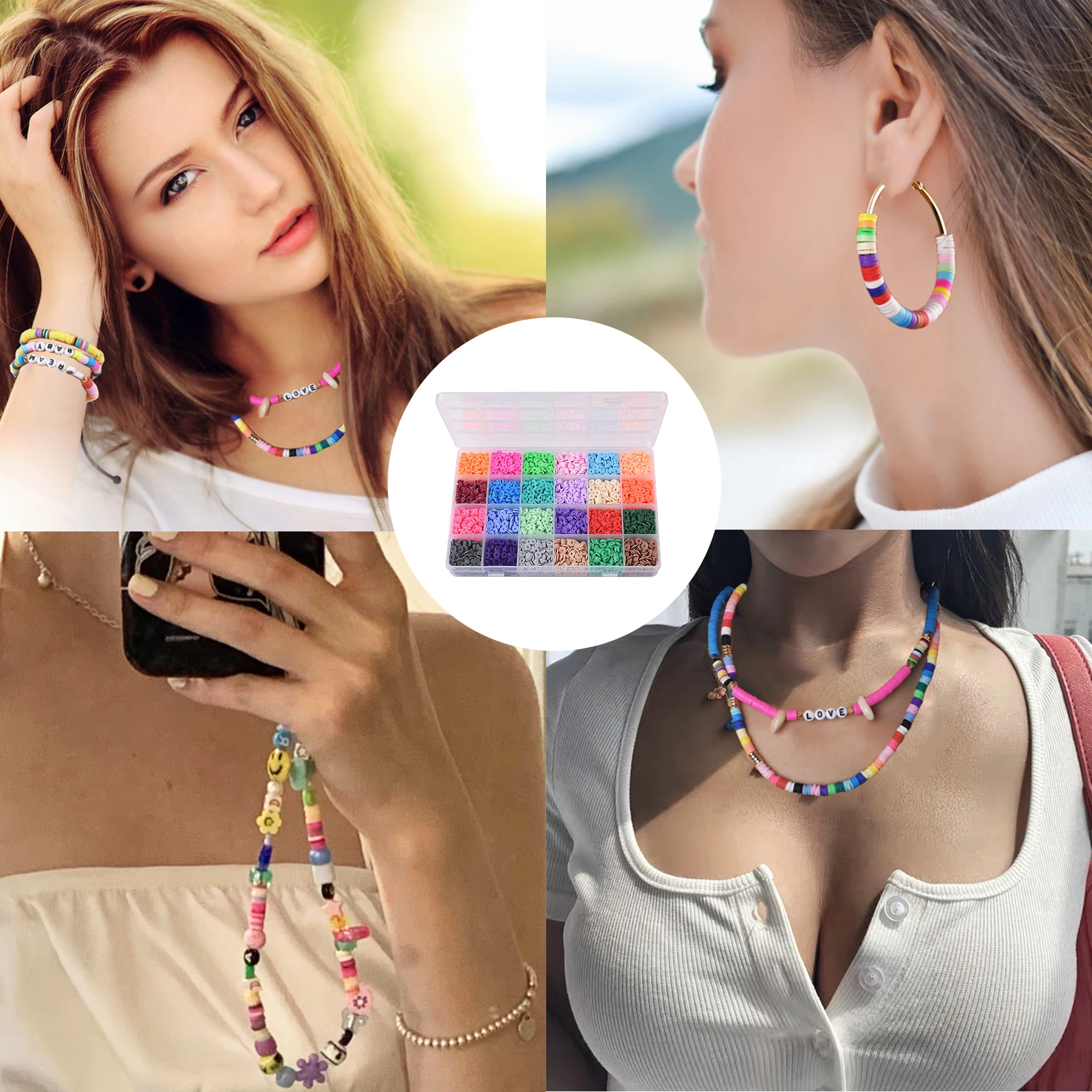 DIY Letter Beads for Bracelets Flat Round Spacer Beads Pendants Jump Rings  for Jewelry Making Bracelets Necklace Kit Girls Favor - AliExpress