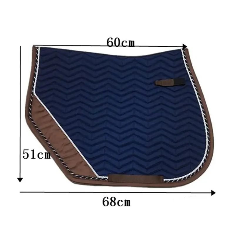 Horse Saddle Pads Full Cotton Cloth Lining Jumping Saddle Pad Blue Saddle Cushion Decorate Cord верховая езда 4