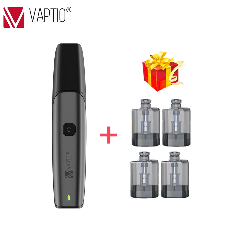 

E Cigarette VAPE POD pen Vaptio C Flat 15W VAPE KIT 1.5ml atomizer 350mah vaping Protection Kit 1.0ohm USB Charge Lip friendly