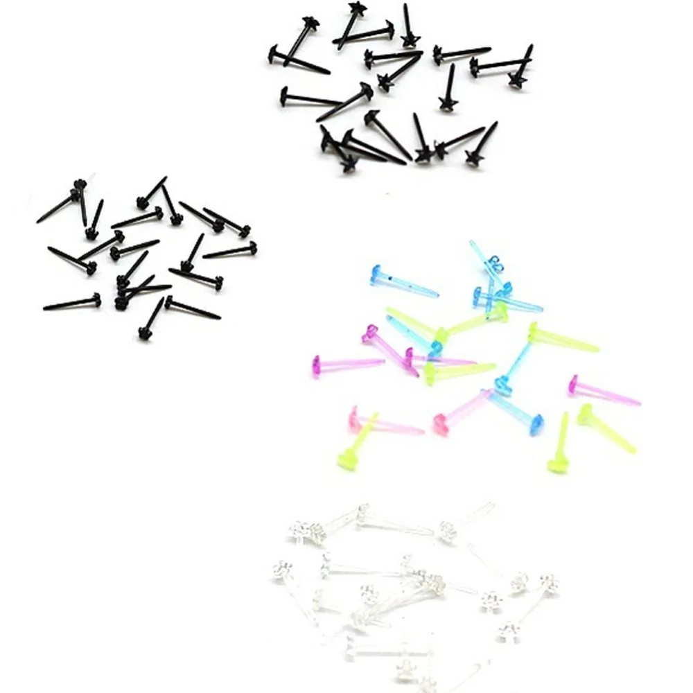 30pcs/pack Stud Earrings Ear Stick Plastic Antiallergic Plastic Ear