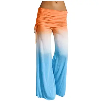 

Sexy Gradient Loose Tie-Dye Sweatpants Women Elastic Leisure Solid Patchwork Trousers Leisure Long Sweatpants Multicolor Pants