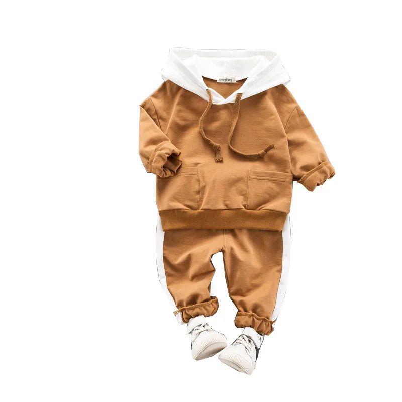 Весенне-осенние комплекты одежды для маленьких мальчиков Новинка года, Детские повседневные хлопковые худи+ штаны спортивный костюм из 2 предметов спортивные костюмы для маленьких мальчиков