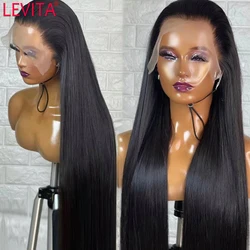 Brazilian Bone Straight Lace Closure Human Hair Wig Pre Plucked Lace Front Wig Glueless 30 Inch Lace Frontal Wigs For Women
