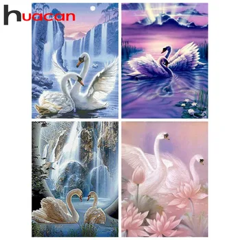 

Huacan 5d Diamond Painting Swan Full Square Decoration Home Mosaic Display Animal Picture Of Rhinestones Diamond Art
