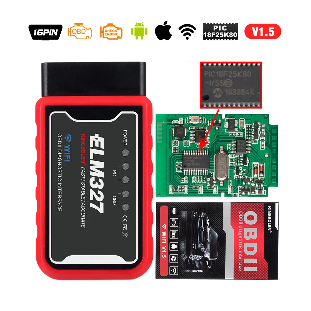 ELM327 V1.5 Wifi OBD2 сканер кода V1.5 Mini Elm 327 PIC18F25K80 чип автоматический диагностический инструмент OBDII для Android/IOS/Windows - Цвет: Type 4