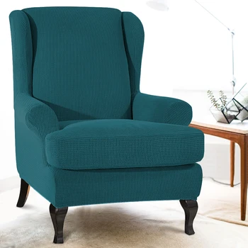 

Waterproof Sloping Arm King Back Chair Cover Elastic Armchair Wingback Wing Sofa Back Chair Cover Stretch Protector SlipCover