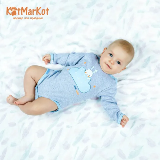 Боди длинный рукав "Облачный зайчик" для мальчиков Kotmarkot 79201