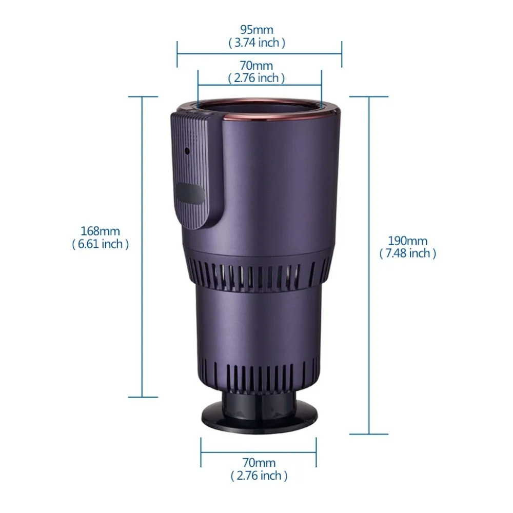 12V Car Cup Holder Portable Drinks Holder Cooling And Heating Cup Holder Electronic Coffee Warmer With LCD Temp Display