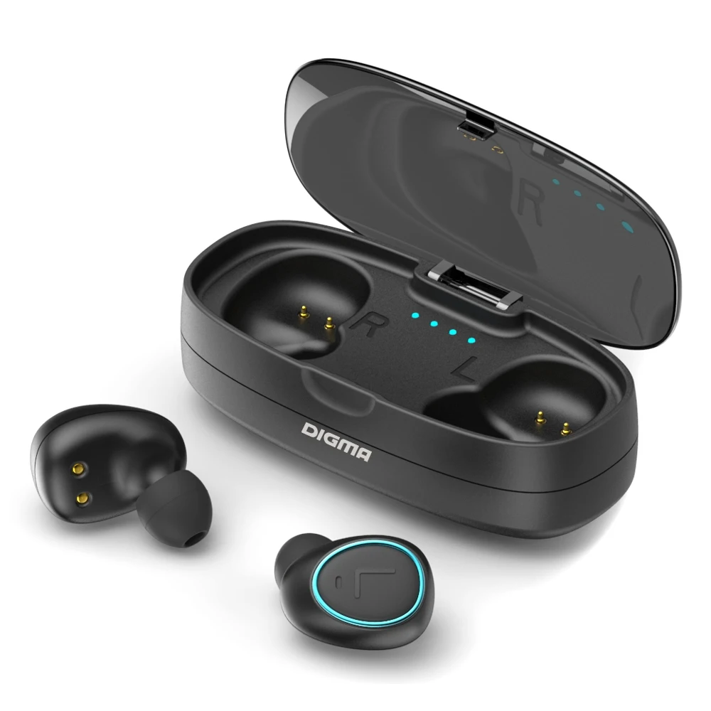 Гарнитура вкладыши Digma TWS-04 черный беспроводные bluetooth(кейс в компл