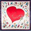 New arrival 90*90cm Luxury Brand Women Silk Scarves Heart and Lipstick Design Square Scarves Spring Summer Shawls For Ladies 1