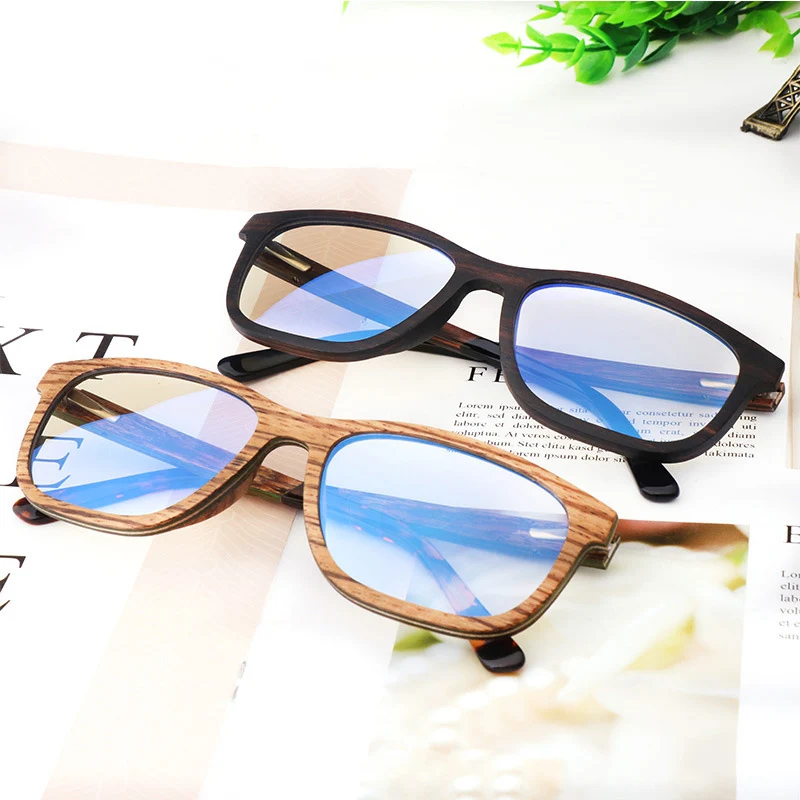 

Classic anti-fatigue Computer Wood glasses blue light blocking optical frame Retro Anti-blue glasses
