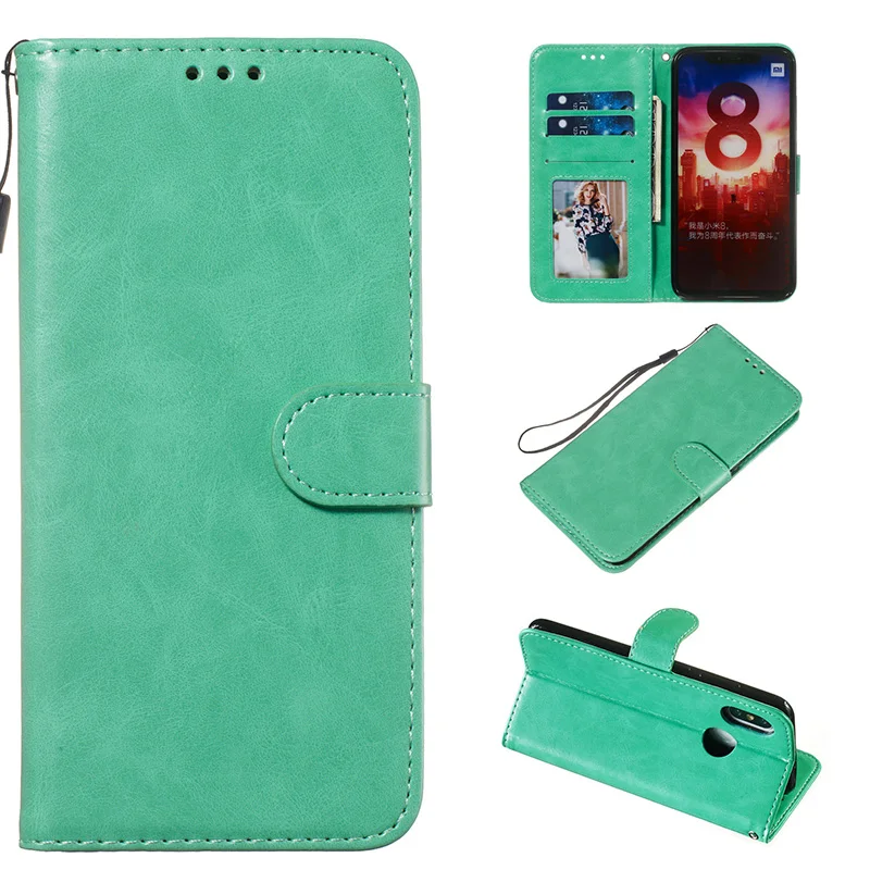 Кожаный флип-чехол для Xiao mi redmi Note 7, чехол-подставка, кошелек, откидная крышка для redmi 7, 6, 6a, 4x, mi 8, 9 lite, 5, 6, 6x, чехол-накладка, funda - Цвет: mint green