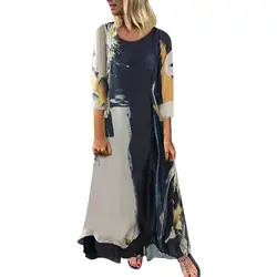 Womail женское длинное платье 2019 цветочный принт Boho пляжное платье женские платья-Макси женский Сарафан Vestidos de festa M-4XL 830 #3