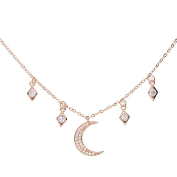 top quality charm 33+7cm choker Drop Shipping 925 Sterling Silver Chain Necklaces Star Pendants&Necklaces Jewelry