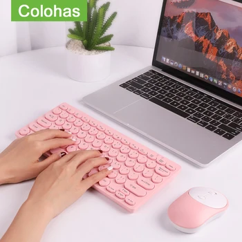 

2.4G Wireless Bluetooth Retro Round Keycup Keyboard Wireless Silent Gaming Keyboard For Macbook Pro Air Tablet PC Gamer