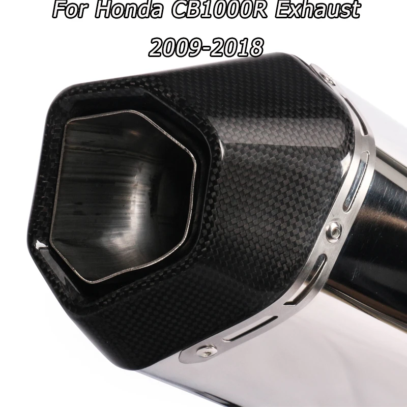 Slip On For Honda Cb1000r Exhaust Motorcycle Modified Carbon Tail Muffler with CB 1000r Middle Link Pipe Adapter Connector
