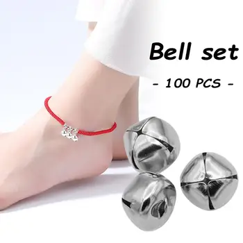 

100pcs/Pack Fashion 15mm Iron Christmas Jingle Bells Pendants Charms Jingle Iron Colorful Loose Beads Xmas DIY Jewelry Crafts