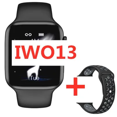 Package iwo 13 Смарт часы 1:1 44 мм часы 5 IP68 водонепроницаемый T8 поддержка кровяного кислорода кровяное давление пульсометр умные часы - Цвет: Package