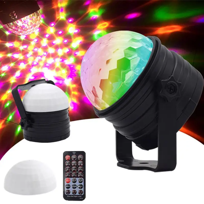 

DJ Sound Activated Party Lights Portable RGB 7 Colors Disco Ball Light EU/US Plug Powered Stage Effect Light With Remote Control