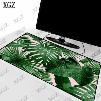 

XGZ Green Banana Leaf Gaming Keyboard Mouse Mat Large Lock Edge Pad Gamer Notebook Computer pad s Office Desk