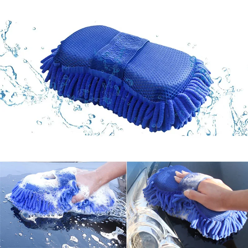 Car Wash Mitt Premium Chenille Microfiber Washer Sponge Scratch