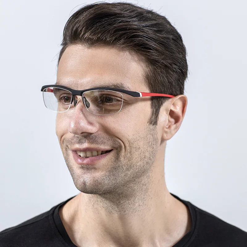 Gafas deportivas TR90 para hombre, lentes con montura semimontura