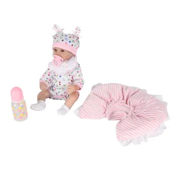 

Cute 48CM Baby Reborn Doll Opened Eyes Heart Shaped Clothes Soft Silicone Lifelike Newborn Dolls Girl Best Gift For Children Hot