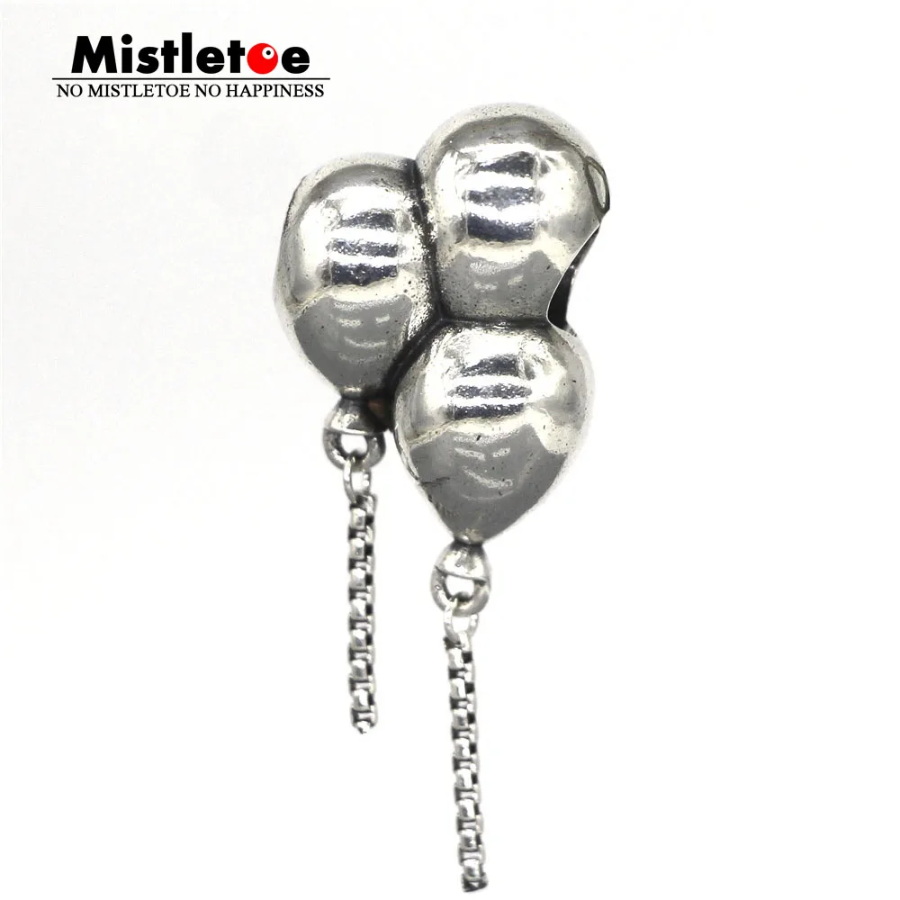 Mistletoe, 925 пробы, серебряные, три шара, Висячие Подвески, бусины, европейские ювелирные изделия