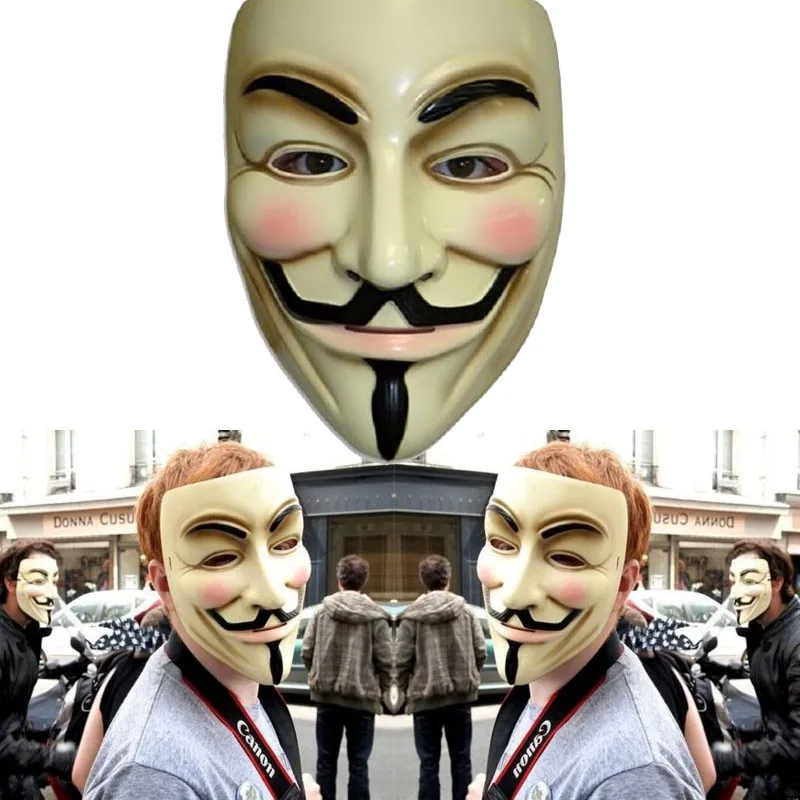 500 шт, маска на Хэллоуин V для вендетты, маска Anonymous Guy Fawkes, маскарадный аксессуар для костюма для взрослых косплей маски для вечеринки