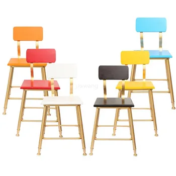 

Nordic Wrought Iron Bar Stool Postmodern Minimalist Home Backrest Dining Chair Bar Stools Cafe Bar Chair