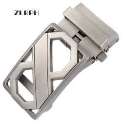 Zlrph cinto masculino de cabeça fivela, acessório de lazer fivela automática moda espessura luxuosa