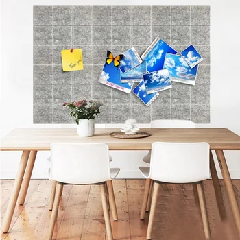 

3D Square Self Adhesive Wall Board DIY Photo Bulletin Message Letter Display Board for Home Office Wall Decoration
