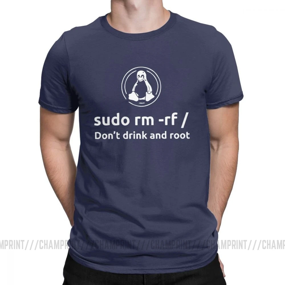 Программист Программирование кодирование кодер Мужская футболка Linux корень Sudo Fun Футболка короткий рукав Футболка хлопок Подарочная одежда - Цвет: Тёмно-синий