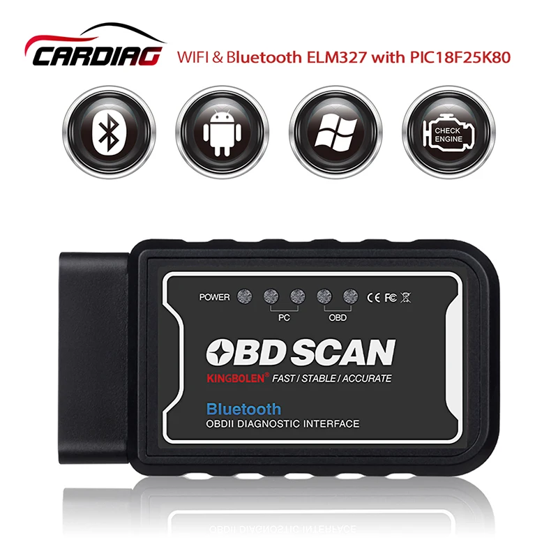 ELM327 V1.5 Wifi/Bluetooth с PIC18F25K80 на Android/IOS Elm 327 считыватель кодов OBD II wifi bluetooth автомобильный