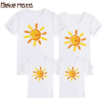 

Family Matching Clothes Summer 2020 Mommy And Me Clothes Short Sleeve Cotton Family Look Mother Daughter Father T-shirts Sets