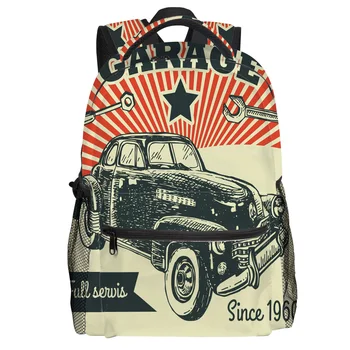 

Car Race Since 1960 Backpack College Students Wear Resistance Laptop Backpack Book Bag Casual Sports Bags School Bag