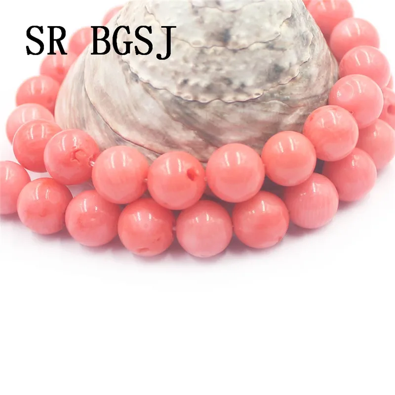 Free Shipping 9 11MM Jewelry Making Diy Bracelet Necklace Round Natural Pink Coral Beads 15&quot|Бусины| |