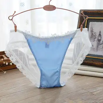 

1PC Low-Rise Sexy Briefs Women Elegant Lace Panties 2020 Fashion Color Patchwork Underwear Casual Cotton Crotch Intimates Female
