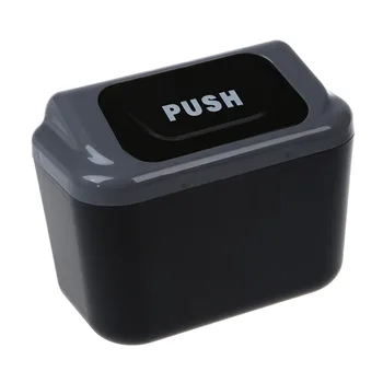 

Mini Auto Car Vehicle Trash Rubbish Can Garbage Dust Case Holder Box Bins, Gray