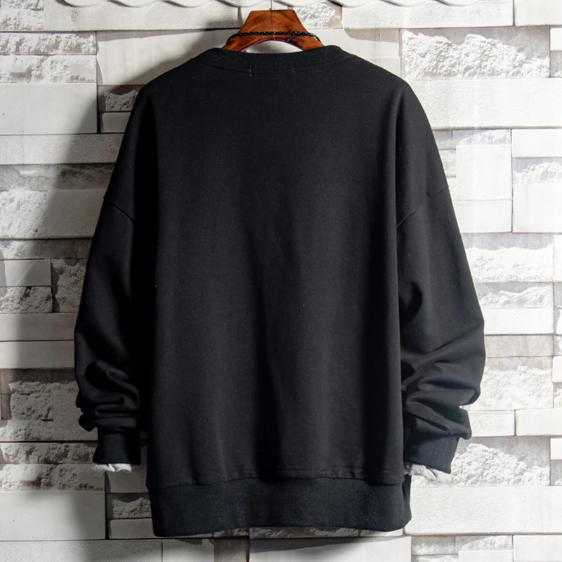 Плюс размер 2xl-6xl 7xl 8xl Толстовка для мужчин весна осень худи в стиле пэчворк пуловер с длинными рукавами плюс размер для мужчин Высокое качество