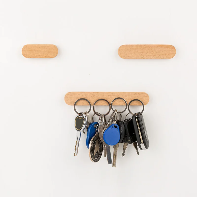 Прочный магнитный ключ, стойка, брелок для ключей, крючки, ключница на стене, деревянный держатель для ключей, настенный ключ, органайзер для хранения